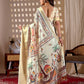 Aastha Fashion Cream Soft Lichi Silk Printed Saree