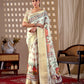 Aastha Fashion Cream Soft Lichi Silk Printed Saree