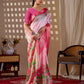 Aastha Fashion Pink Soft Lichi Silk Printed Saree