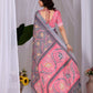 Aastha Fashion Pink Soft Linen Cotton Printed Saree