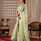 Aastha Fashion Pista Soft Linen Cotton Printed Saree