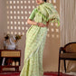 Aastha Fashion Pista Soft Linen Cotton Printed Saree