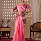 Aastha Fashion Pink Soft Linen Cotton Printed Saree