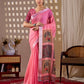 Aastha Fashion Pink Soft Linen Cotton Printed Saree
