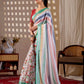 Aastha Fashion Multi Soft Linen Cotton Printed Saree