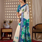 Aastha Fashion Cream Soft Linen Cotton Printed Saree
