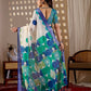 Aastha Fashion Cream Soft Linen Cotton Printed Saree