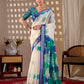 Aastha Fashion Cream Soft Linen Cotton Printed Saree