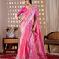 Aastha Fashion Pink Soft Linen Cotton Printed Saree