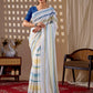 Aastha Fashion White Monsoon Printed Saree