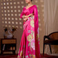 Aastha Fashion Magenta Soft Satin Floral Digital Print Saree
