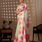 Aastha Fashion Pista Soft Satin Georgette Printed Saree