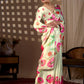 Aastha Fashion Pista Soft Satin Georgette Printed Saree