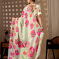Aastha Fashion Pista Soft Satin Georgette Printed Saree