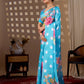 Aastha Fashion Sky Soft Satin Georgette Printed Saree