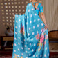 Aastha Fashion Sky Soft Satin Georgette Printed Saree
