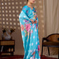Aastha Fashion Sky Soft Satin Georgette Printed Saree
