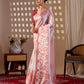 Aastha Fashion Peach Soft Satin Georgette Printed Saree