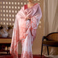 Aastha Fashion Peach Soft Satin Georgette Printed Saree