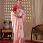 Aastha Fashion Peach Soft Satin Georgette Printed Saree