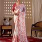 Aastha Fashion Peach Soft Satin Georgette Printed Saree
