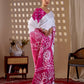 Aastha Fashion White Soft Satin Georgette Printed Saree