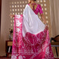 Aastha Fashion White Soft Satin Georgette Printed Saree