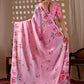Aastha Fashion Pink Soft Satin Georgette Printed Saree
