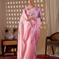 Aastha Fashion Pink Soft Satin Georgette Printed Saree