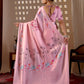 Aastha Fashion Pink Soft Satin Georgette Printed Saree