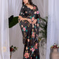 Aastha Fashion Black Soft Satin Georgette Printed Saree