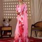 Aastha Fashion Pink Soft Satin Georgette Printed Saree