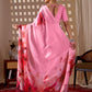 Aastha Fashion Pink Soft Satin Georgette Printed Saree