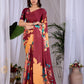 Aastha Fashion Maroon Soft Satin Georgette Printed Saree