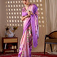 Aastha Fashion Purple Soft Satin Georgette Printed Saree