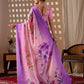 Aastha Fashion Purple Soft Satin Georgette Printed Saree