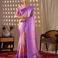 Aastha Fashion Purple Soft Satin Georgette Printed Saree