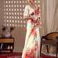 Aastha Fashion Cream Soft Satin Georgette Printed Saree