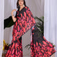Aastha Fashion Multi Soft Satin Georgette Printed Saree