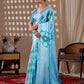 Aastha Fashion Sky Soft Satin Georgette Printed Saree