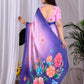 Aastha Fashion Pink Soft Satin Georgette Printed Saree