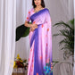 Aastha Fashion Pink Soft Satin Georgette Printed Saree