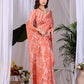 Aastha Fashion Rust Soft Satin Georgette Printed Saree