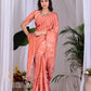 Aastha Fashion Rust Soft Satin Georgette Printed Saree