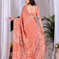 Aastha Fashion Rust Soft Satin Georgette Printed Saree