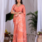 Aastha Fashion Rust Soft Satin Georgette Printed Saree