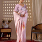 Aastha Fashion Light Pink Soft Satin Georgette Printed Saree