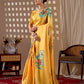 Aastha Fashion Yellow Soft Satin Georgette Printed Saree
