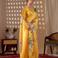 Aastha Fashion Yellow Soft Satin Georgette Printed Saree