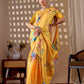 Aastha Fashion Yellow Soft Satin Georgette Printed Saree